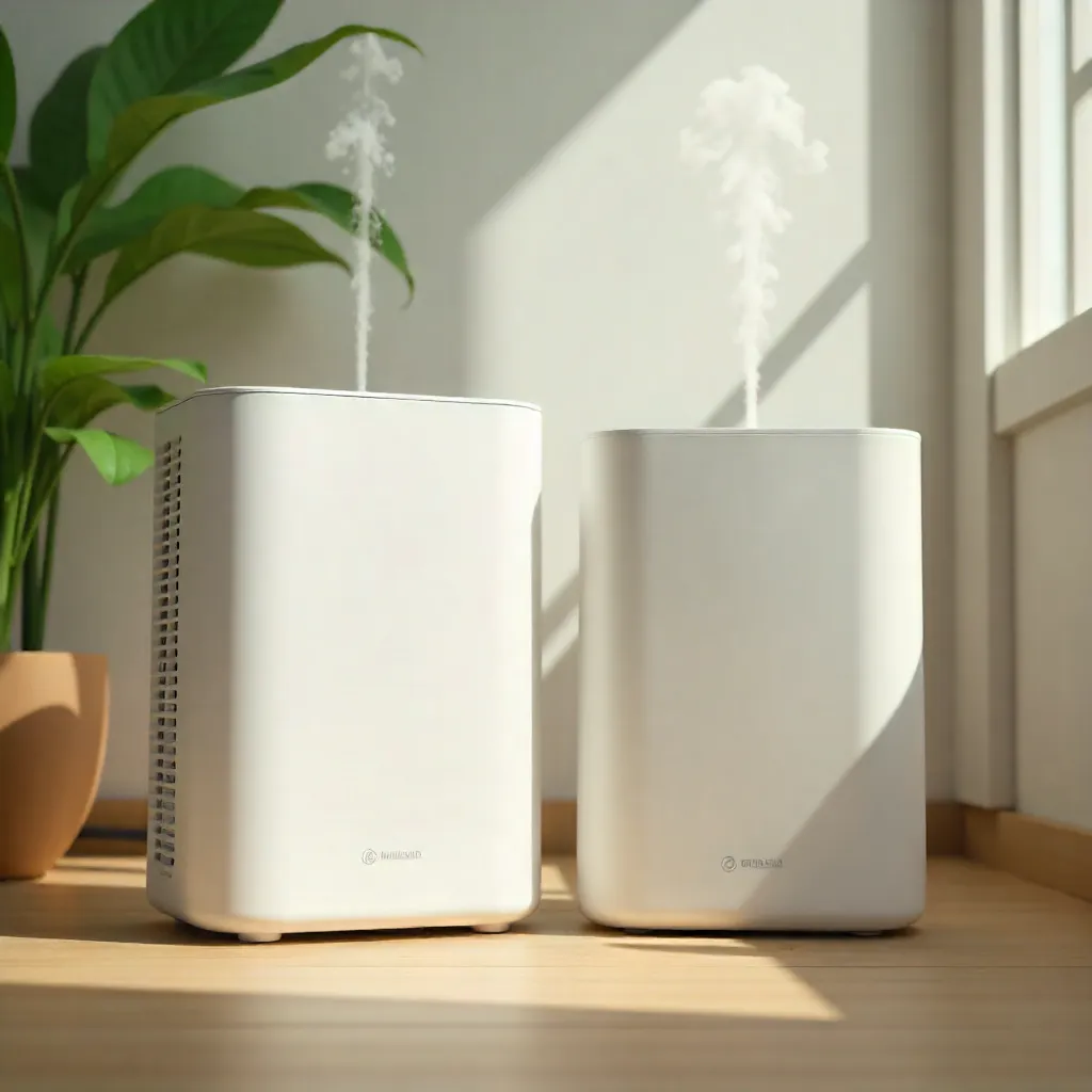 Silent humidifier in peaceful bedroom setting